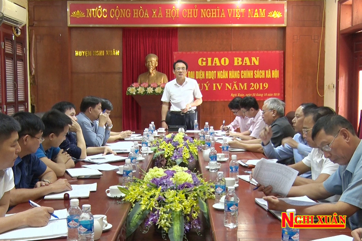 Ban Đại diện HĐQT Ngân hàng CSXH huyện Nghi Xuân giao ban Quý IV