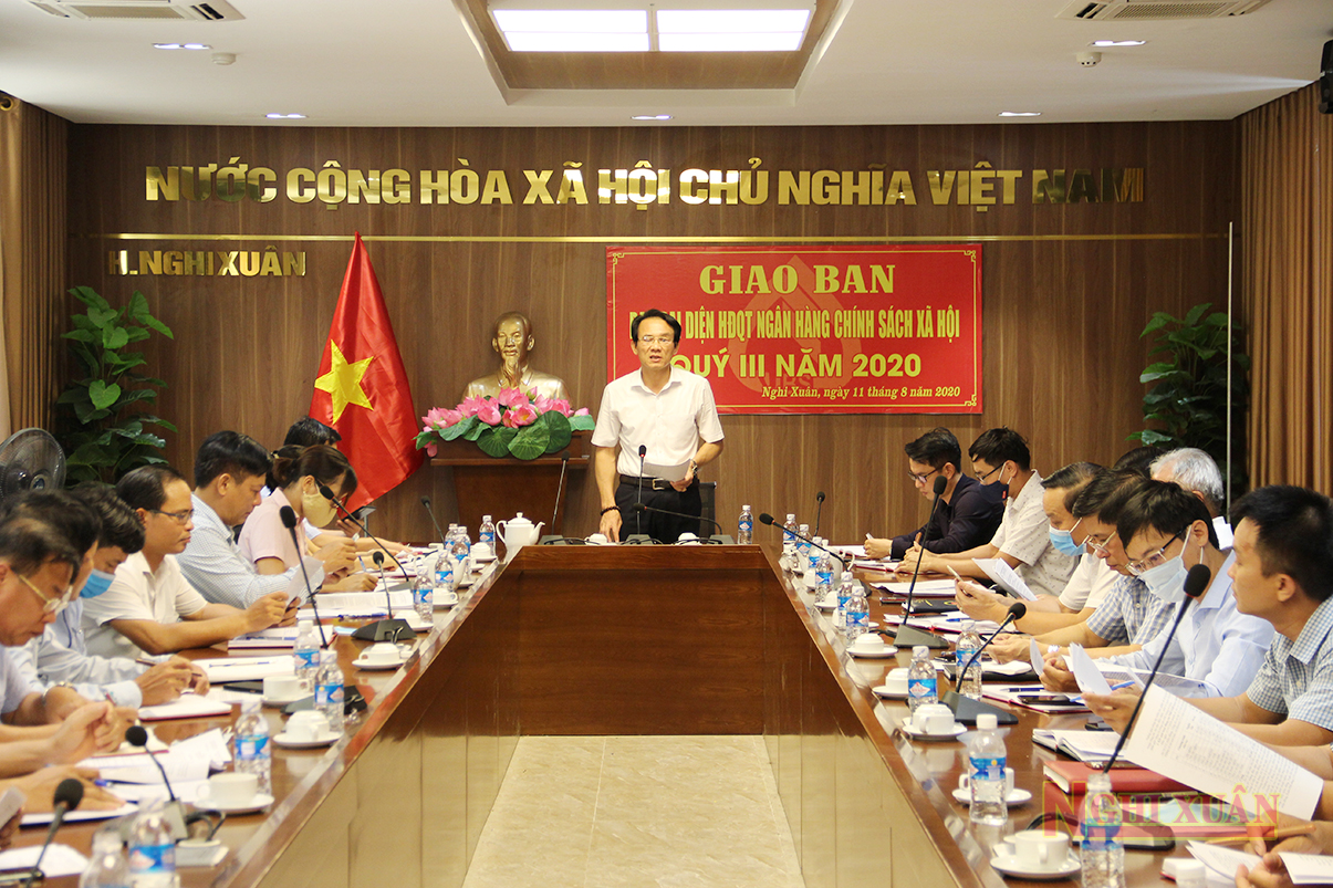 Ban Đại diện HĐQT Ngân hàng CSXH huyện Nghi Xuân giao ban Quý III năm 2020