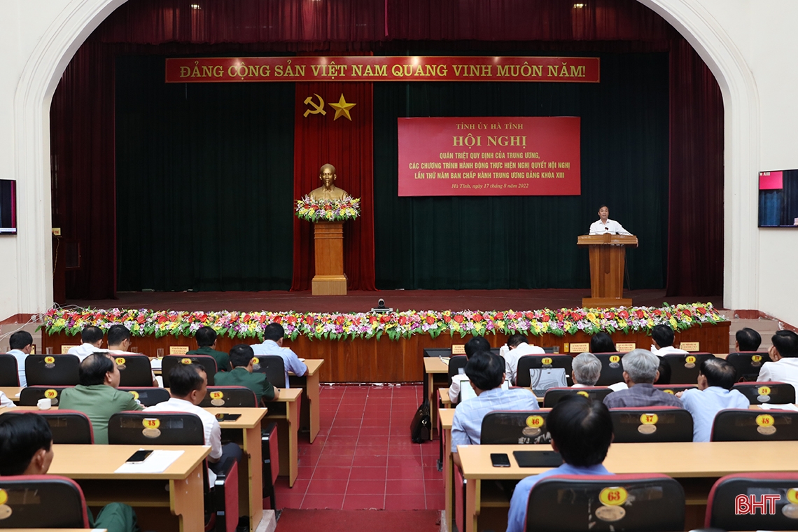 Hội nghị trực tuyến toàn tỉnh quán triệt quy định của Trung ương, các chương trình hành động thực hiện Nghị quyết Hội nghị lần thứ 5